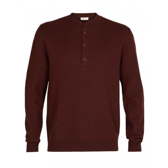 Men's Merino Abbeyfield Half Button Sweater ✪ icebreaker Outlet