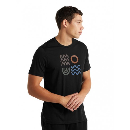 Men's Merino Tech Lite II Short Sleeve T-Shirt Nature Components ✪ icebreaker Outlet