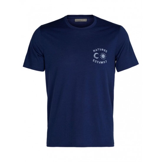 Men's Merino Tech Lite II Short Sleeve T-Shirt Nature's Compass ✪ icebreaker Outlet