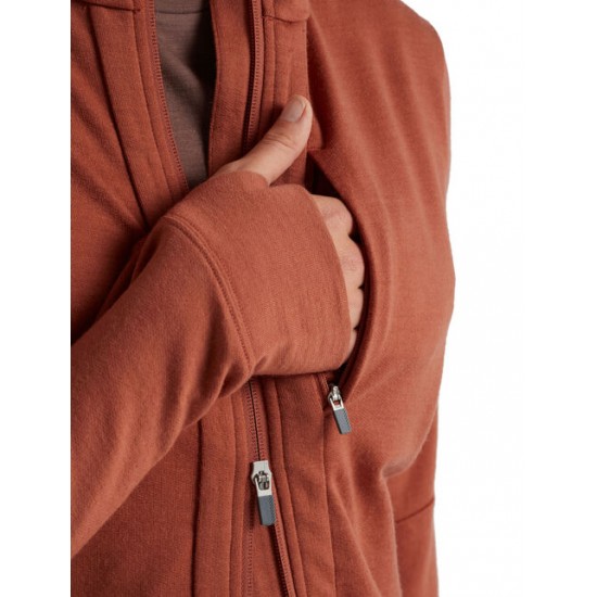 Women's Merino Quantum III Long Sleeve Zip Hoodie ✪ icebreaker Outlet