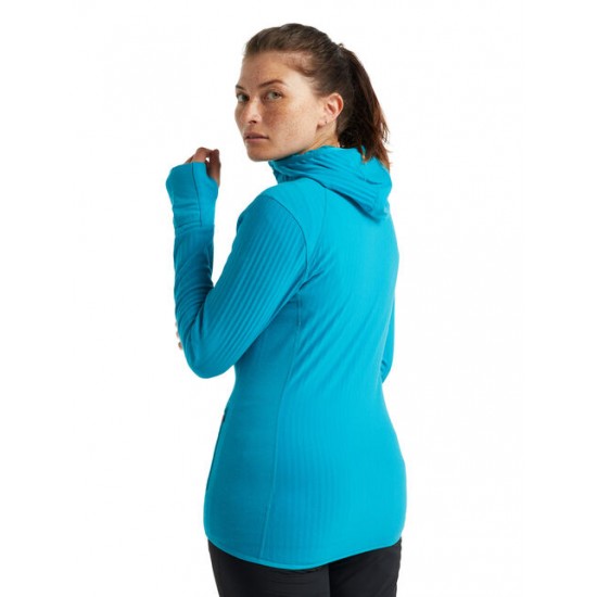 Women's RealFleece™ Merino Descender Long Sleeve Zip Hood Jacket ✪ icebreaker Outlet