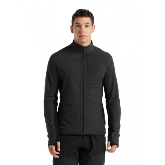 Men's RealFleece™ Merino Descender Long Sleeve Zip Jacket ✪ icebreaker Outlet