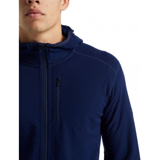 Men's RealFleece™ Merino Descender Long Sleeve Zip Hood Jacket ✪ icebreaker Outlet