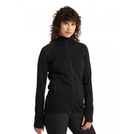 Women's RealFleece™ Merino Elemental Long Sleeve Zip Jacket ✪ icebreaker Outlet