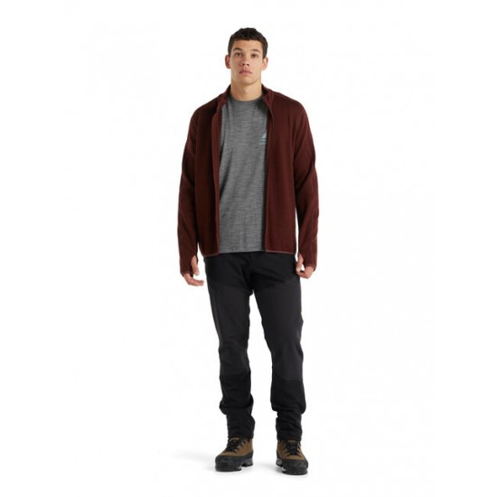 Men's RealFleece™ Merino Elemental Long Sleeve Zip Jacket ✪ icebreaker Outlet