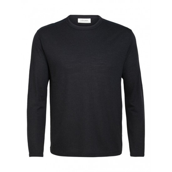 Men's Merino Pique Long Sleeve Crewe T-Shirt ✪ icebreaker Outlet